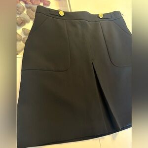 Banana Republic Black A-Line Skirt with Gold Accents